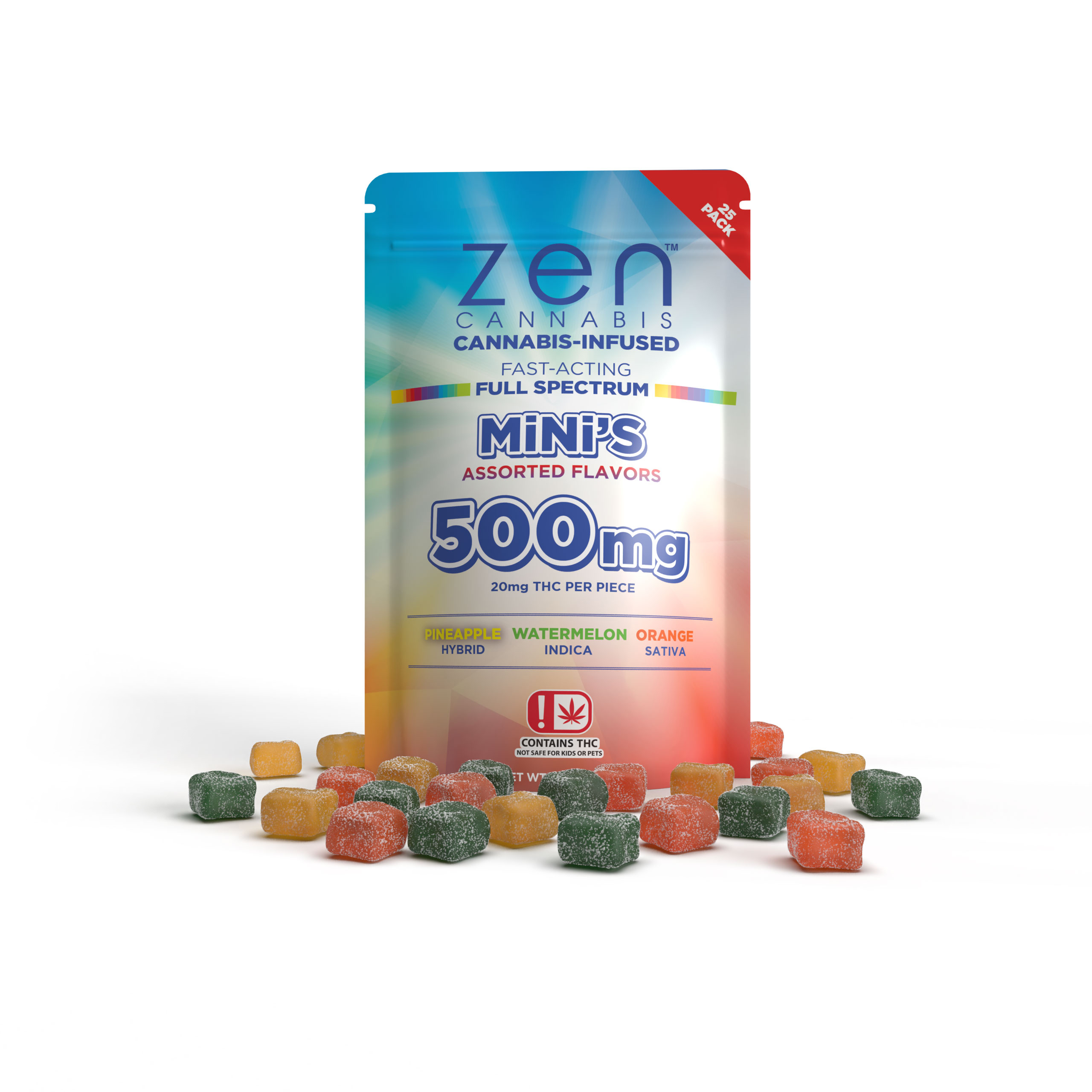 Zen cannabis mini's bag gummies