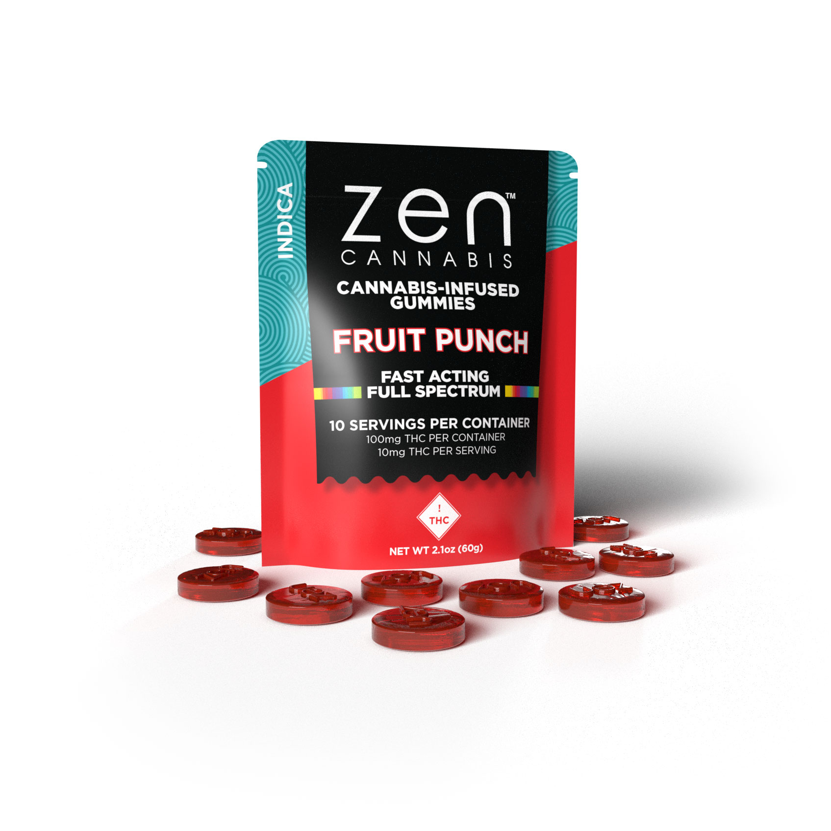 FRUIT PUNCH INDICA 10-PACK GUMMIES