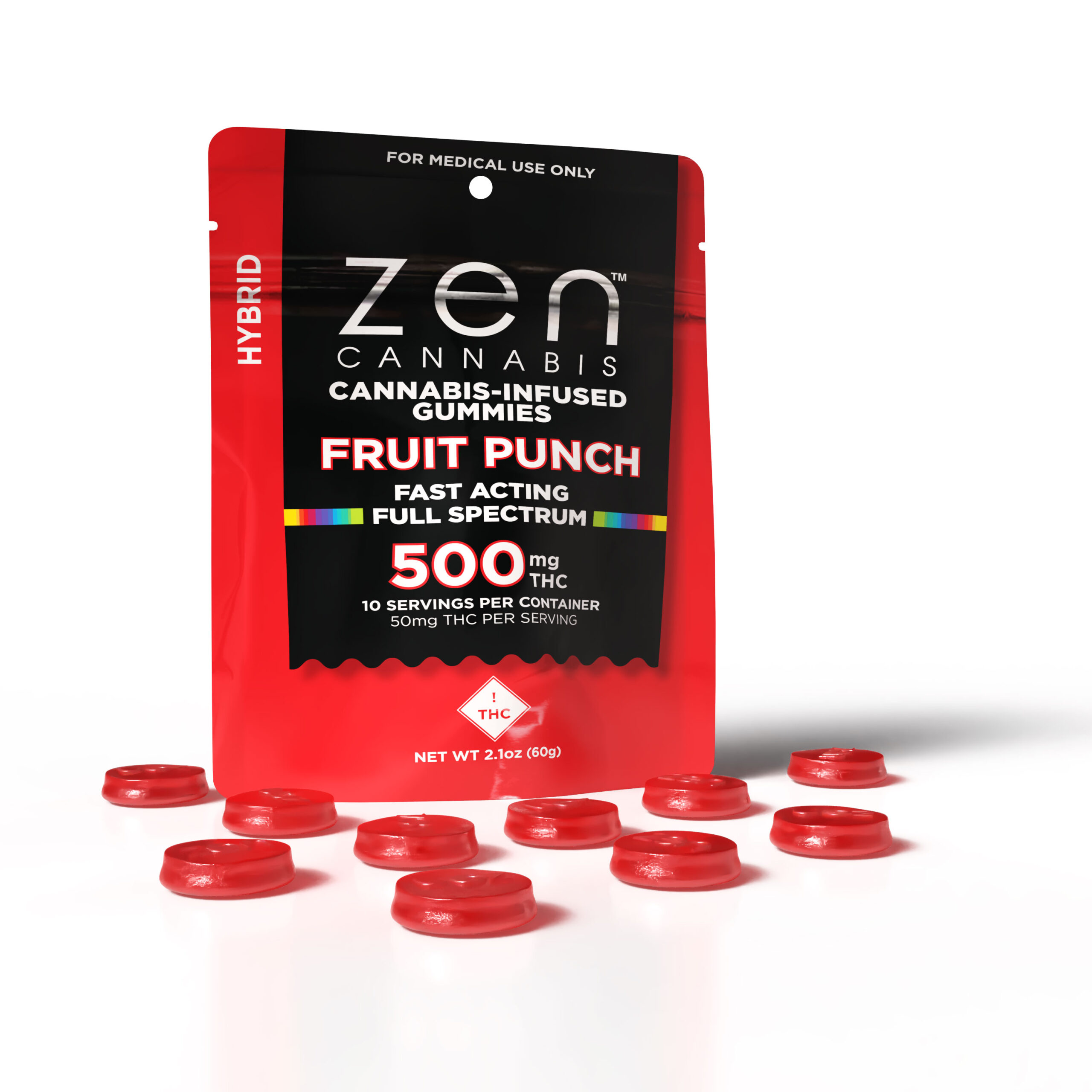 FRUIT PUNCH HYBRID 10-PACK 500mg GUMMIES